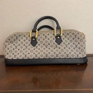 Louis Vuitton Alma Monogram Mini Canvas Lin Horizontal Bag Satchel